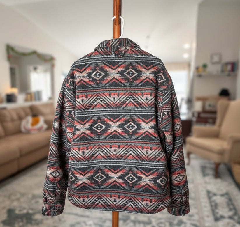 Southwest Print Sherpa Lined Button Up Men's Jacket 2XL - Haven on Summer HillMen's Apparel