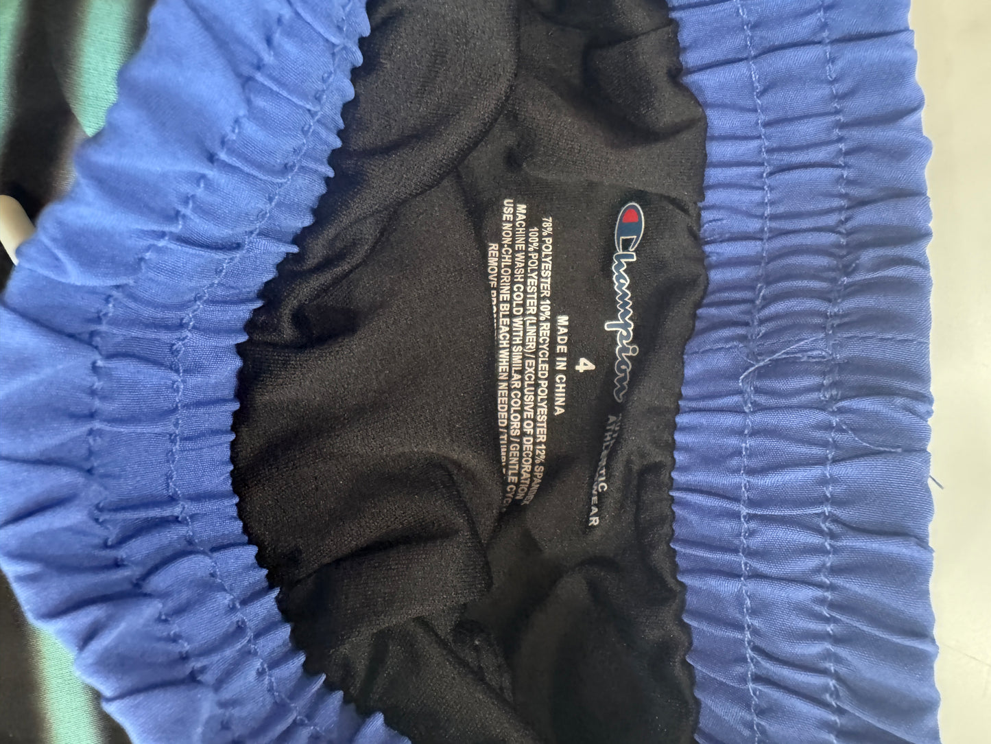 Champion Blue Striped Shorts 2-In-One with Attached Liner Briefs 4T