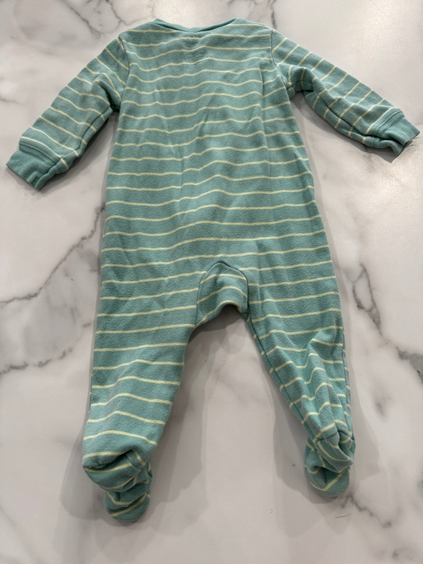 Green Striped Sleeper 6 Months - Haven on Summer HillBaby Boy
