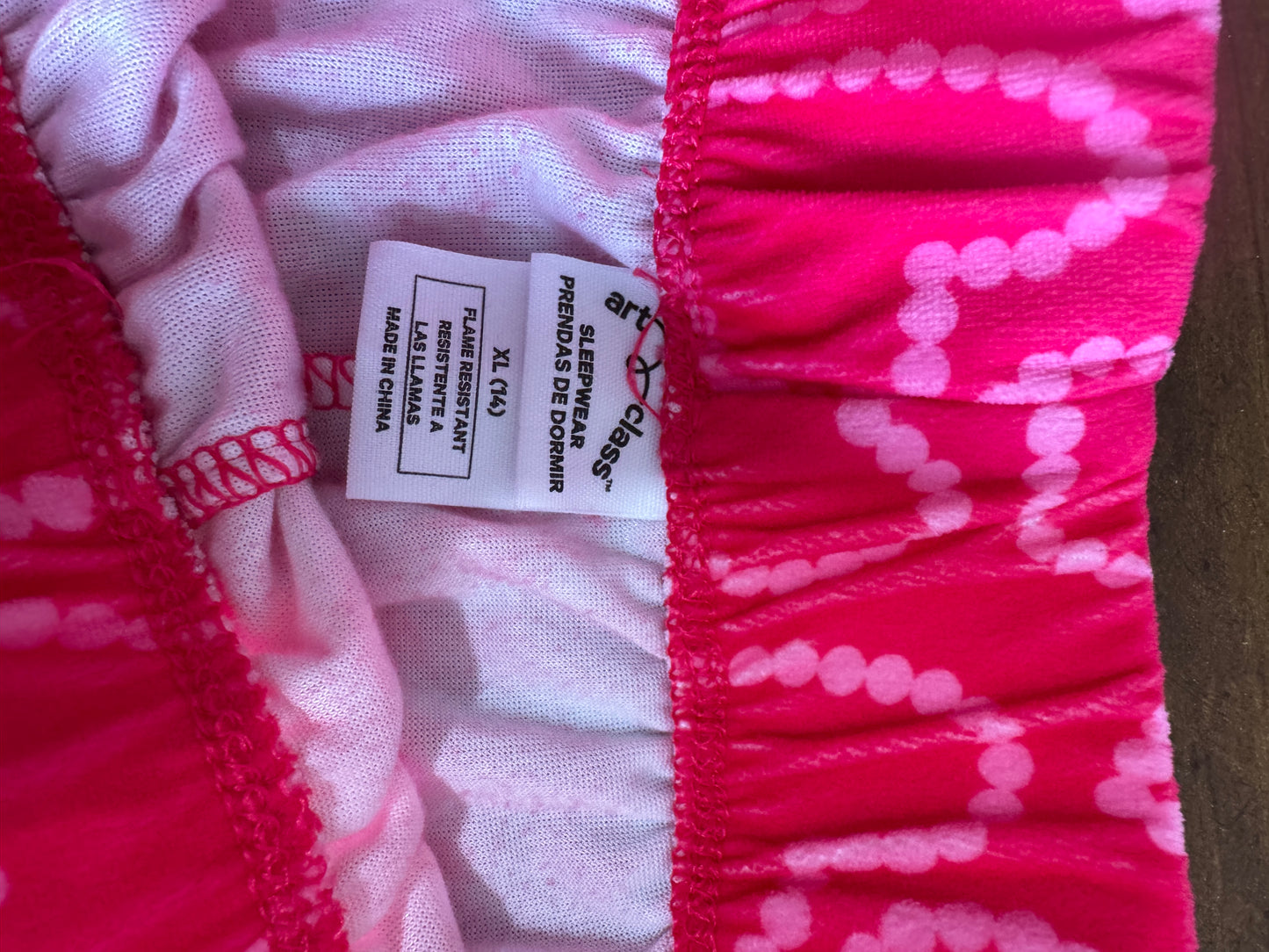 Plush Fuschia PJ Set, XL/14