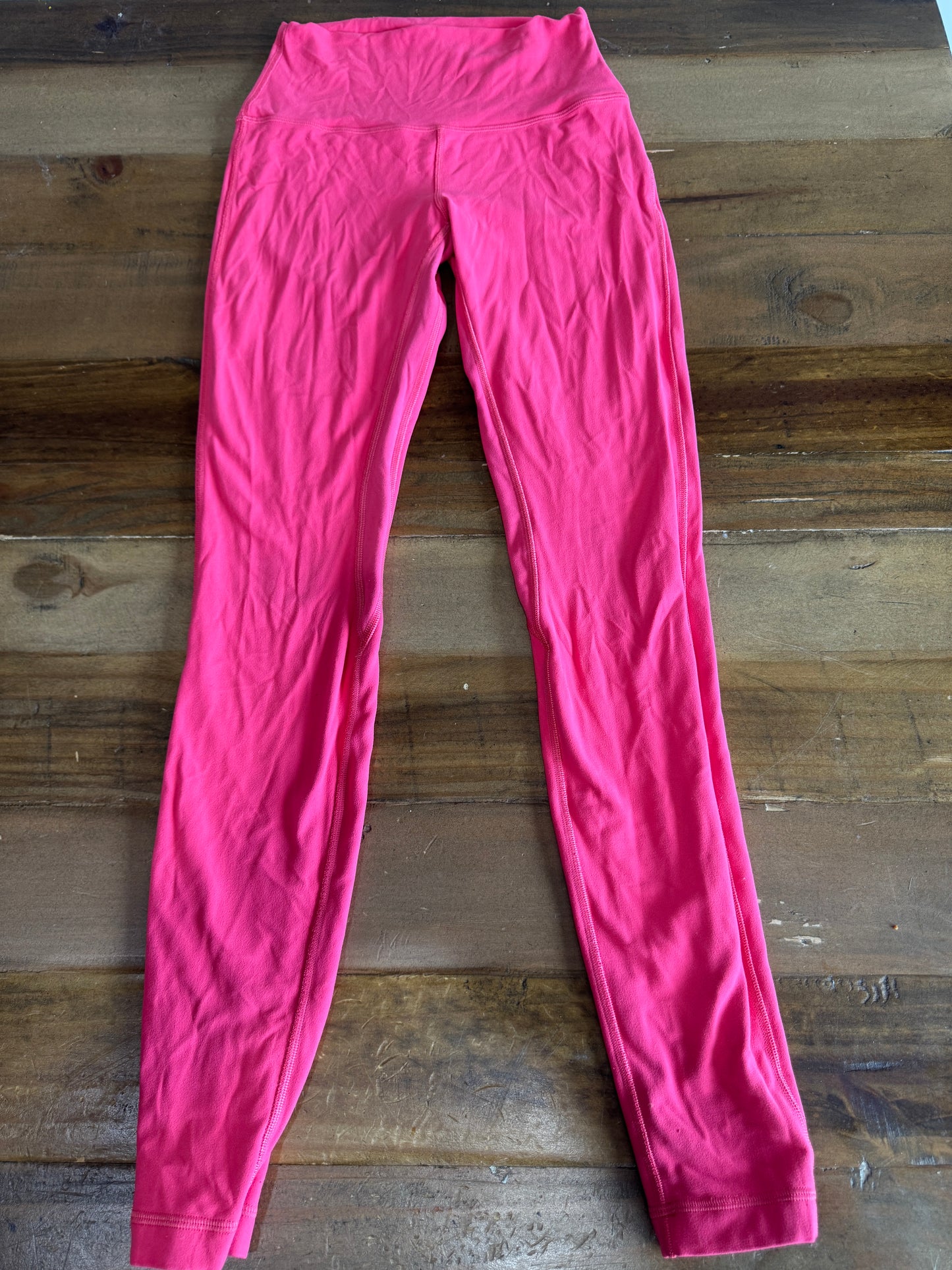 Lululemon Fuschia Coral Pink Leggings XXS (fit similar to girls 10\12)