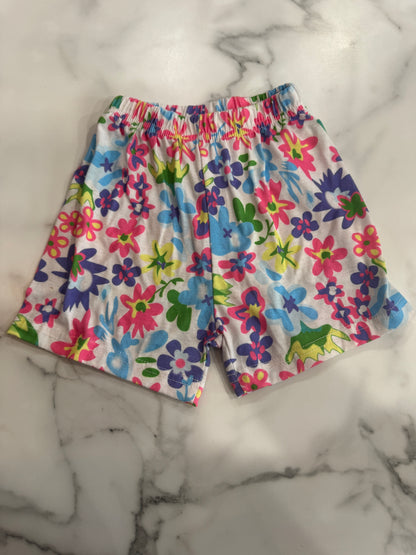 Set of 3 Orange & Floral Long Length Shorts 2/3T