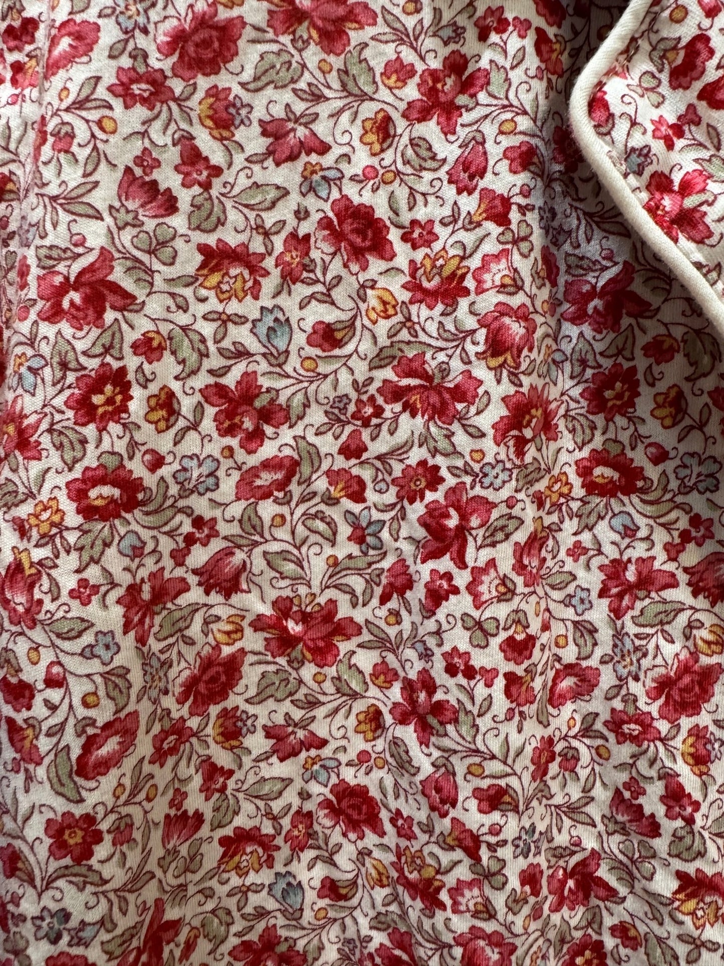 Red and Pink Floral Print Button Up Pajama Top and Pant Set, Women's XL - Haven on Summer HillWomen's Apparel
