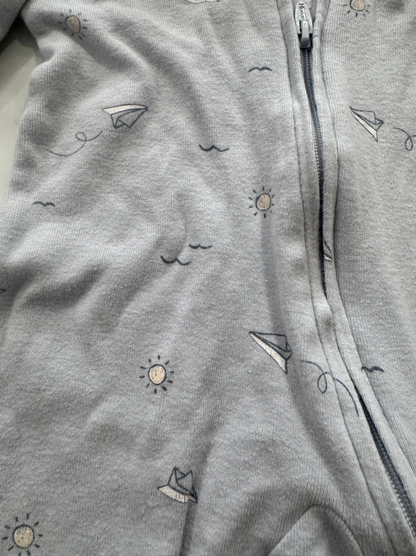Light Blue - Grey Zip Up Sleeper 3 Months - Haven on Summer HillBaby Boy