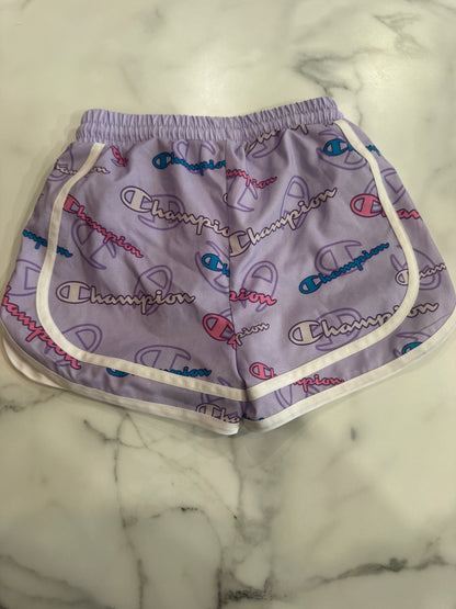 Champion Purple Shorts 2-In-One with Attached Liner Briefs 4T
