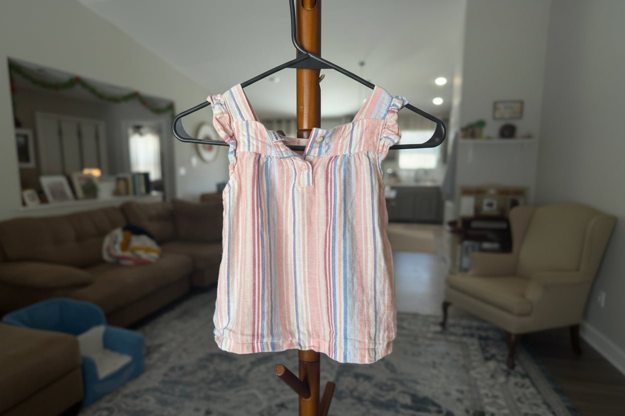 Sweet Stripes Button Back Top, 4T - Haven on Summer HillDollar Bin