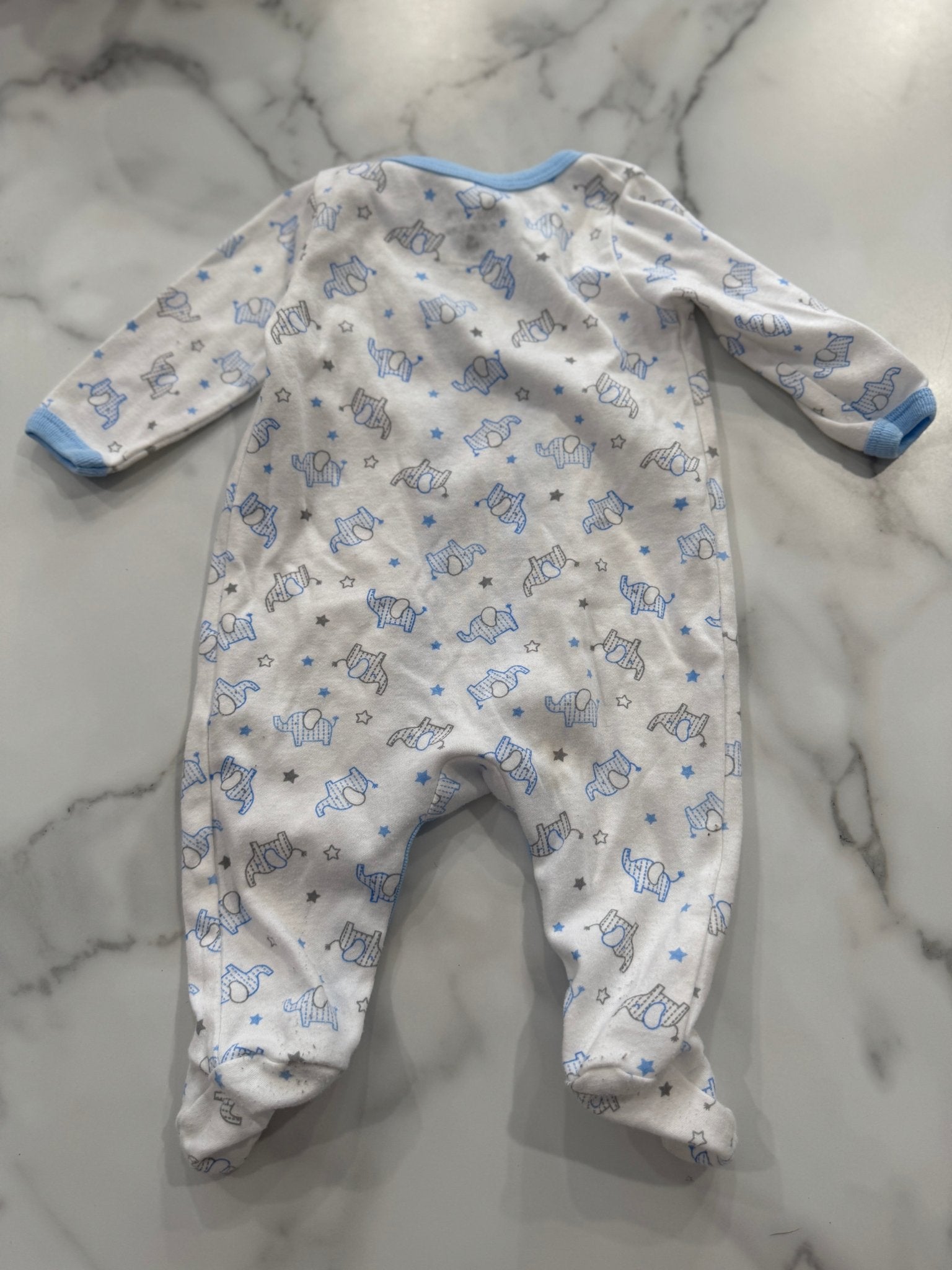 Infant Baby Blue Trim Sleeper 0 - 3 Months - Haven on Summer HillBaby Boy