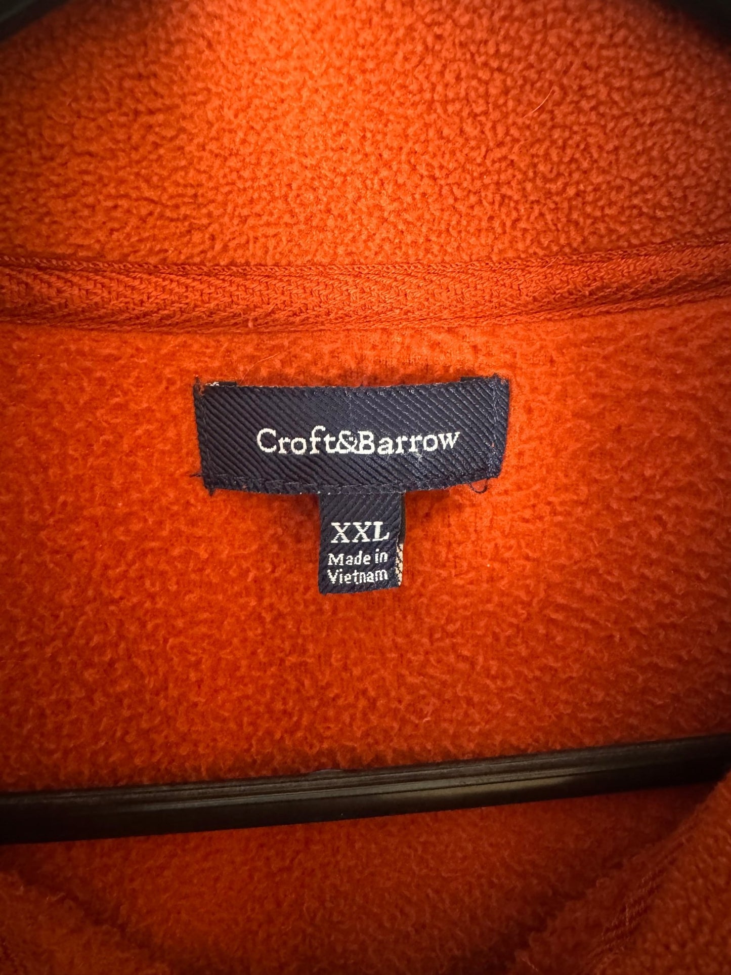 Zip Collar Burnt Orange Fleece Pullover, Men's 2XL - Haven on Summer HillMen's Apparel