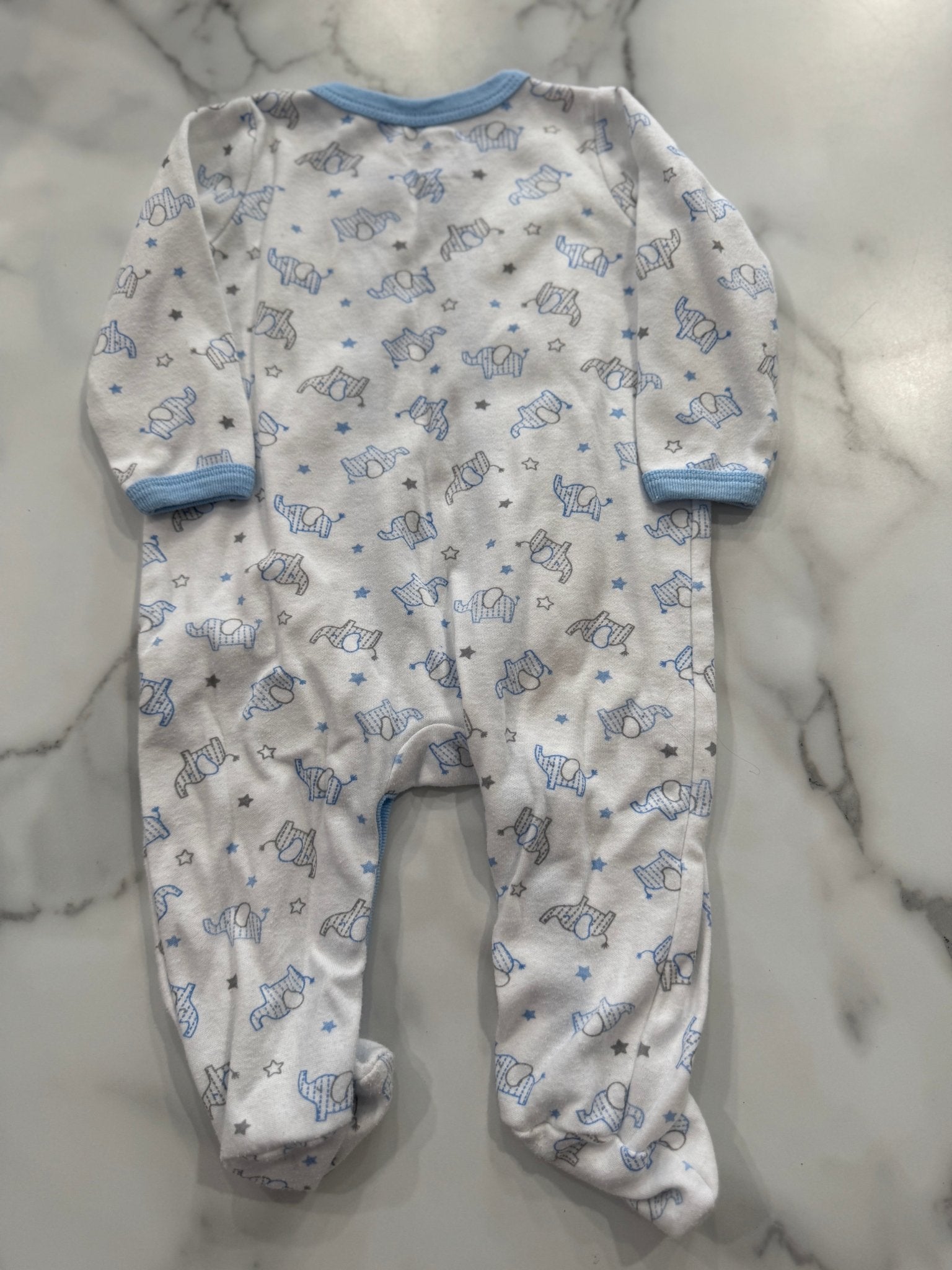 Infant Baby Blue Trim Sleeper 3 - 6 Months - Haven on Summer HillBaby Boy
