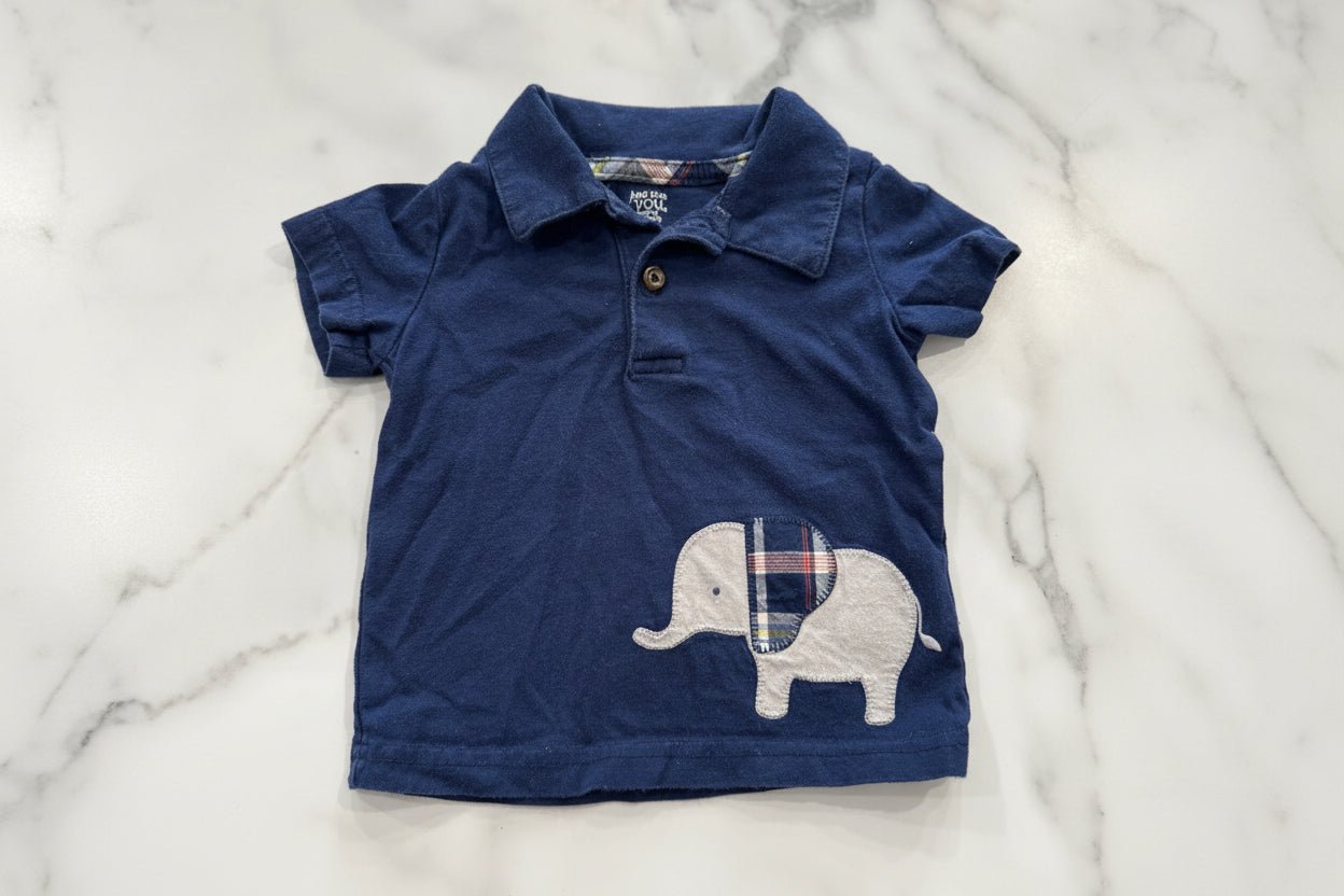 Elephant Collared Polo 9 Months - Haven on Summer HillBaby Boy