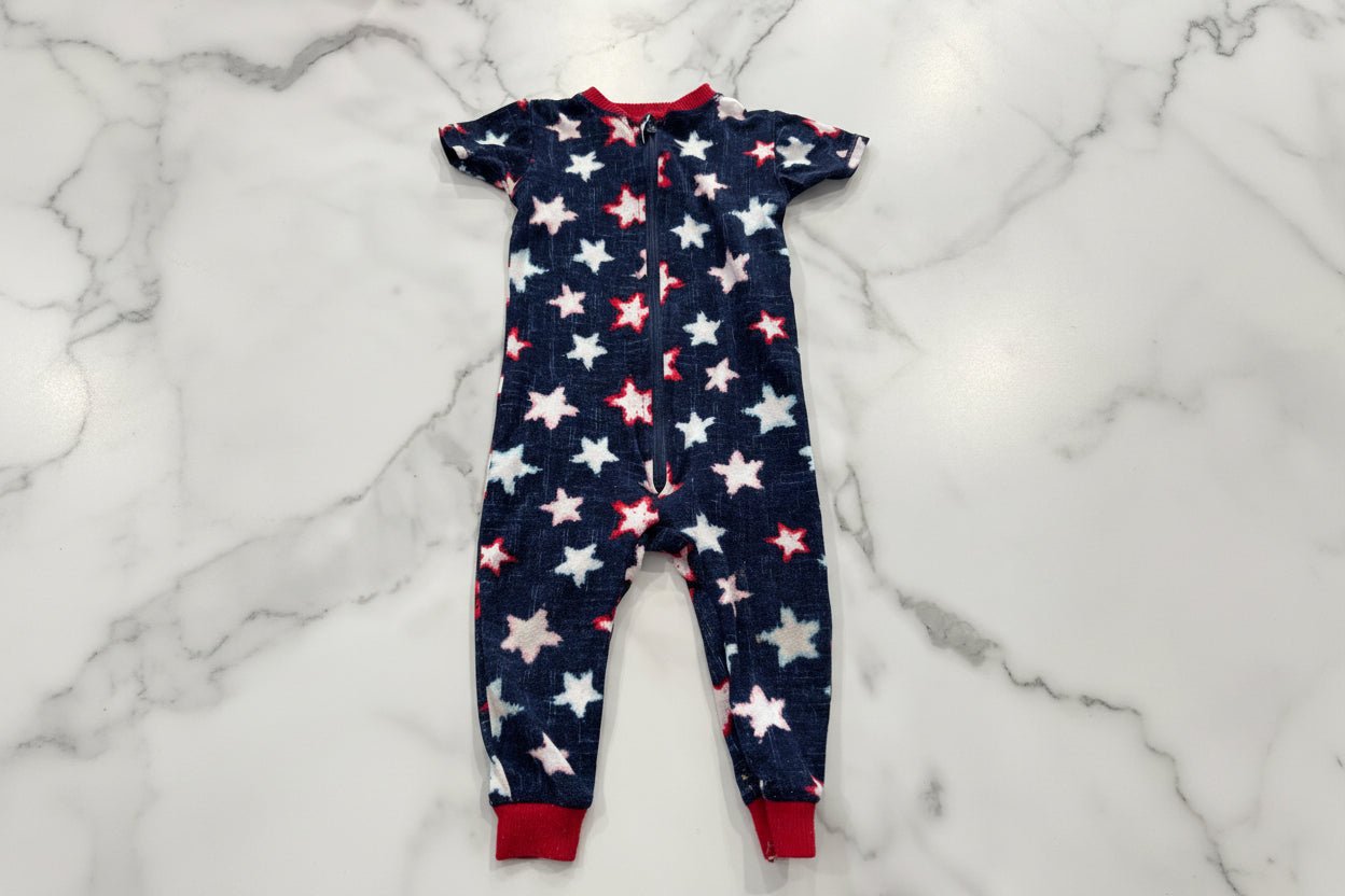Stretchy, Footless Short - Sleeve Zip - up Star Jumper 6 - 9 Months - Haven on Summer HillBaby Boy