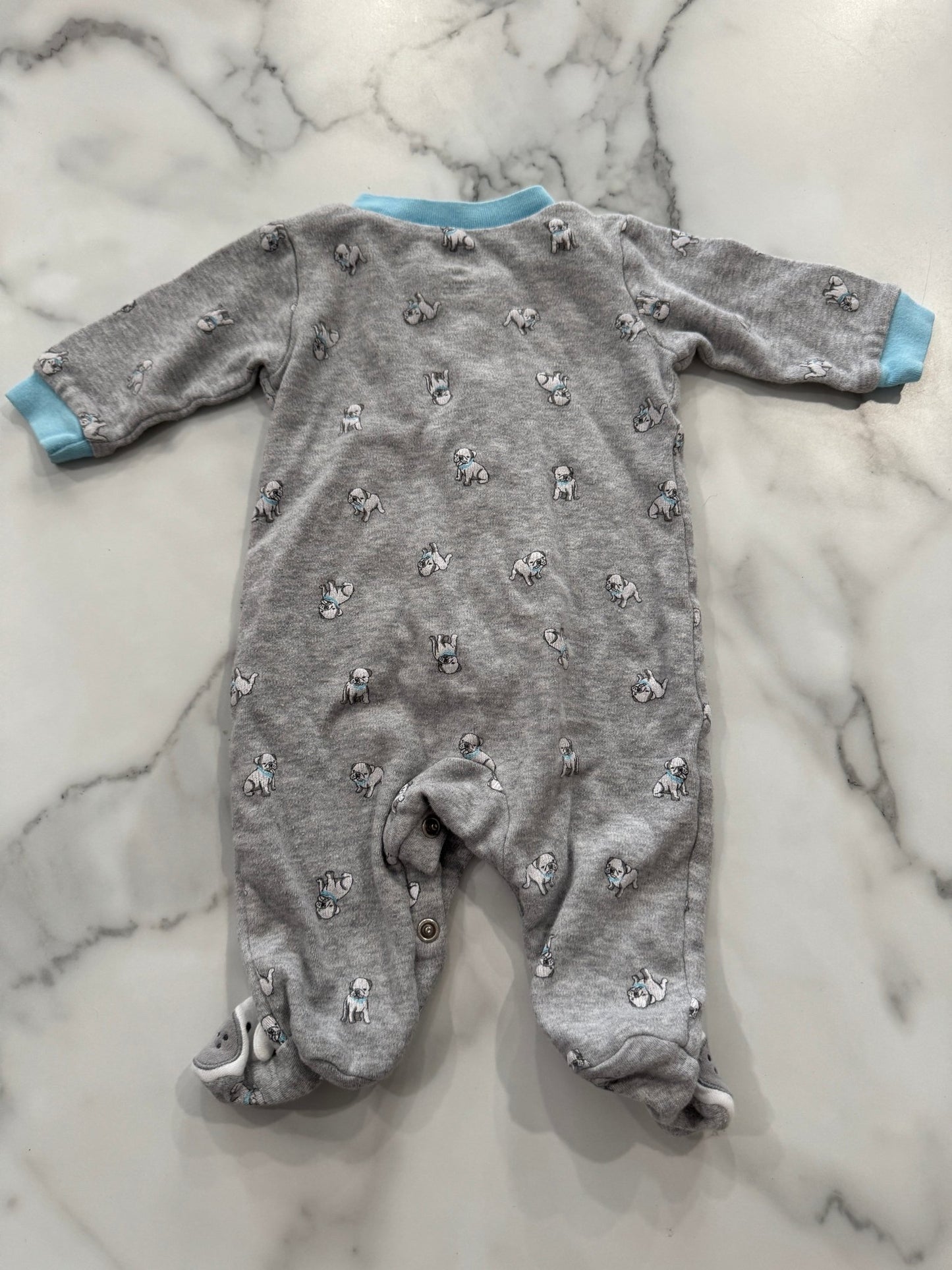 Grey Puppy Feet Sleeper 3 Months - Haven on Summer HillBaby Boy