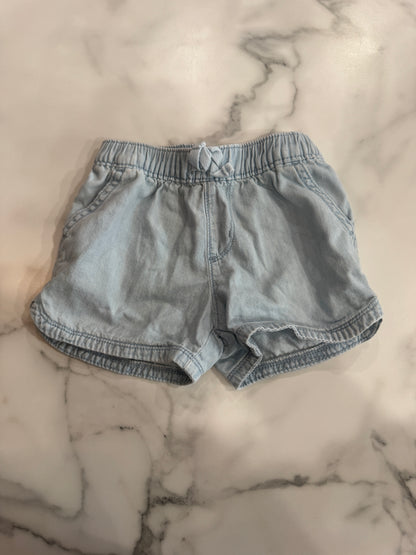 Set of 2 Denim Cozy Shorts with Front Tie 3T