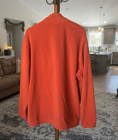 Zip Collar Burnt Orange Fleece Pullover, Men's 2XL - Haven on Summer HillMen's Apparel