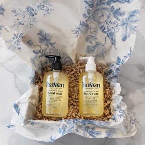 Haven Blue All Natural Hand Soap 2 - Pack Set - Haven on Summer HillHand Soap(1 )Lemon Rosemary & (1) Eucalytpus Mint