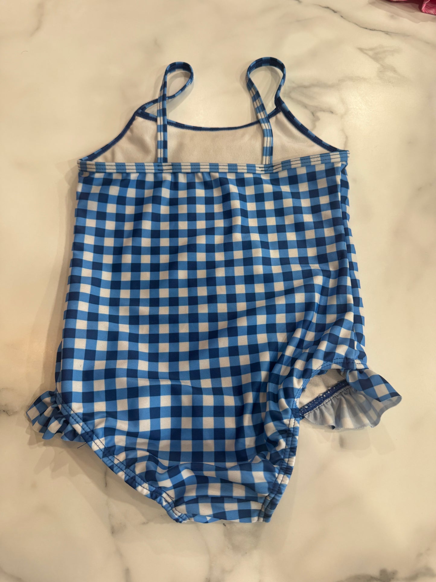 Blue Checkered One Piece 4T
