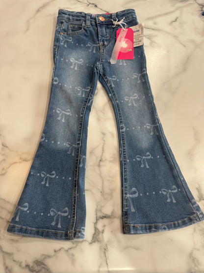 Fit and Flair Jeans with Ribbon Print 4T