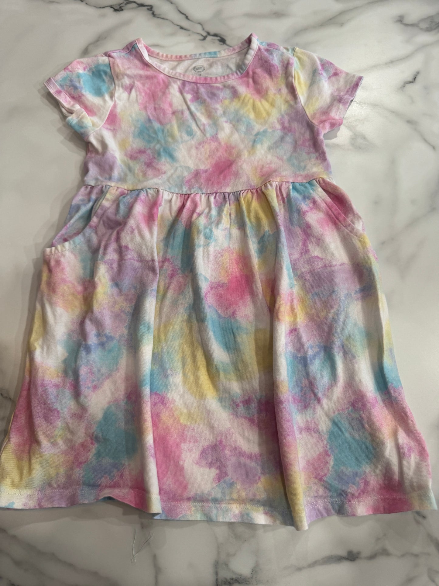 Tie Dye T-Shirt Dress with Pockets 5T