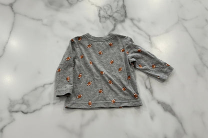 Grey Long Sleeve Football Tee 3 Months - Haven on Summer HillBaby Boy