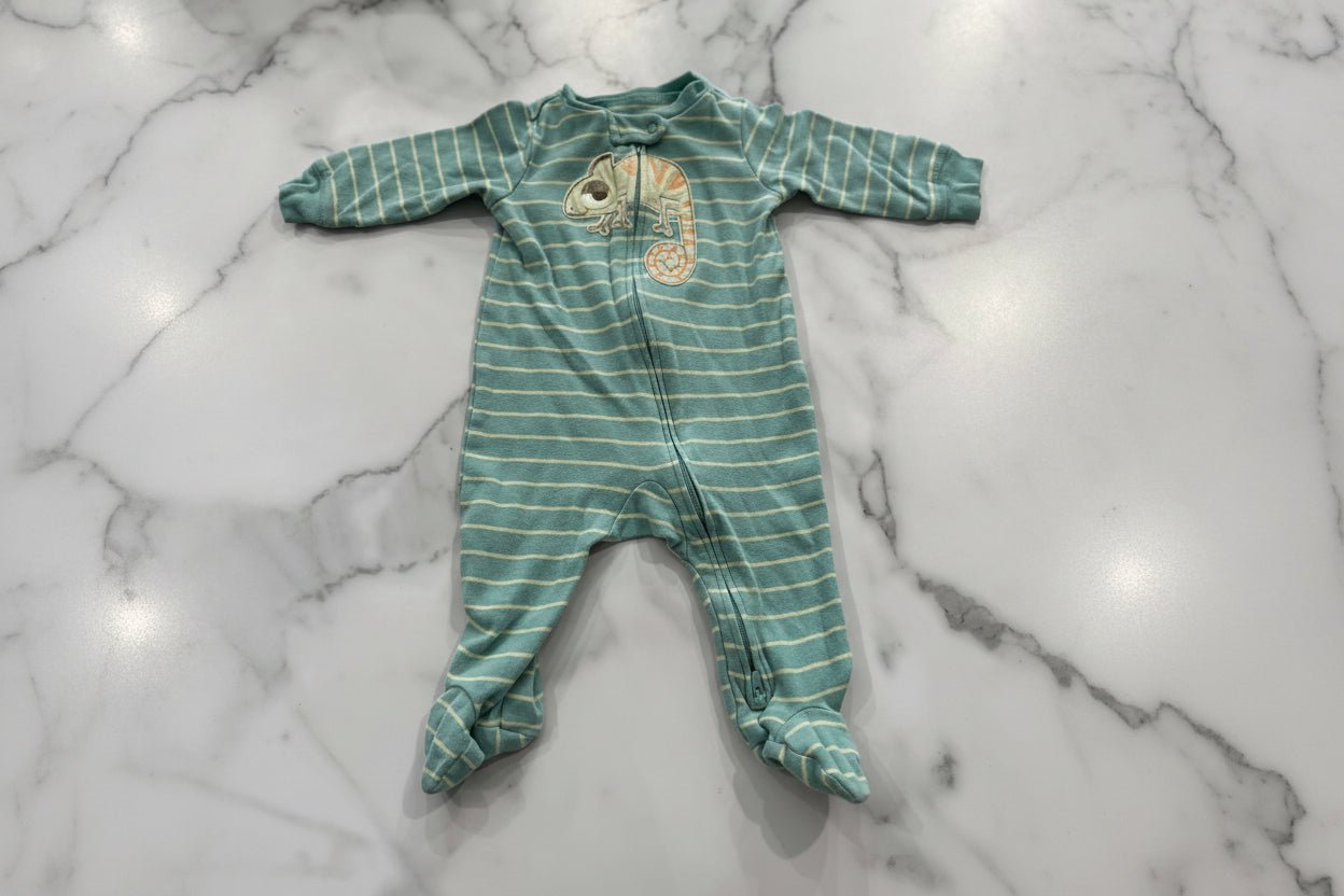 Green Striped Sleeper 6 Months - Haven on Summer HillBaby Boy