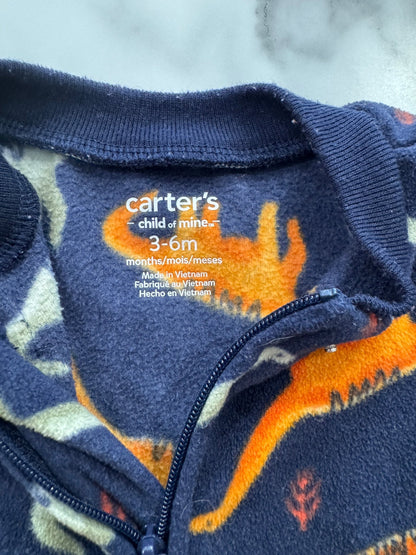 Navy Fleece Dinosaur Feet Sleeper 3 - 6 Months - Haven on Summer HillBaby Boy