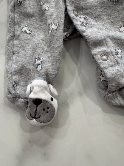 Grey Puppy Feet Sleeper 3 Months - Haven on Summer HillBaby Boy
