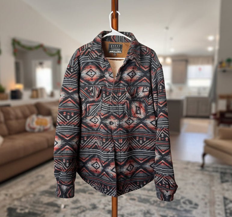 Southwest Print Sherpa Lined Button Up Men's Jacket 2XL - Haven on Summer HillMen's Apparel