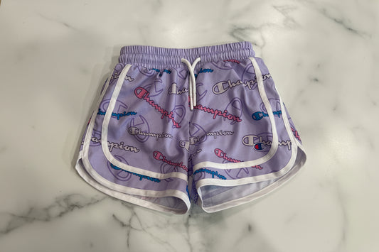 Champion Purple Shorts 2-In-One with Attached Liner Briefs 4T