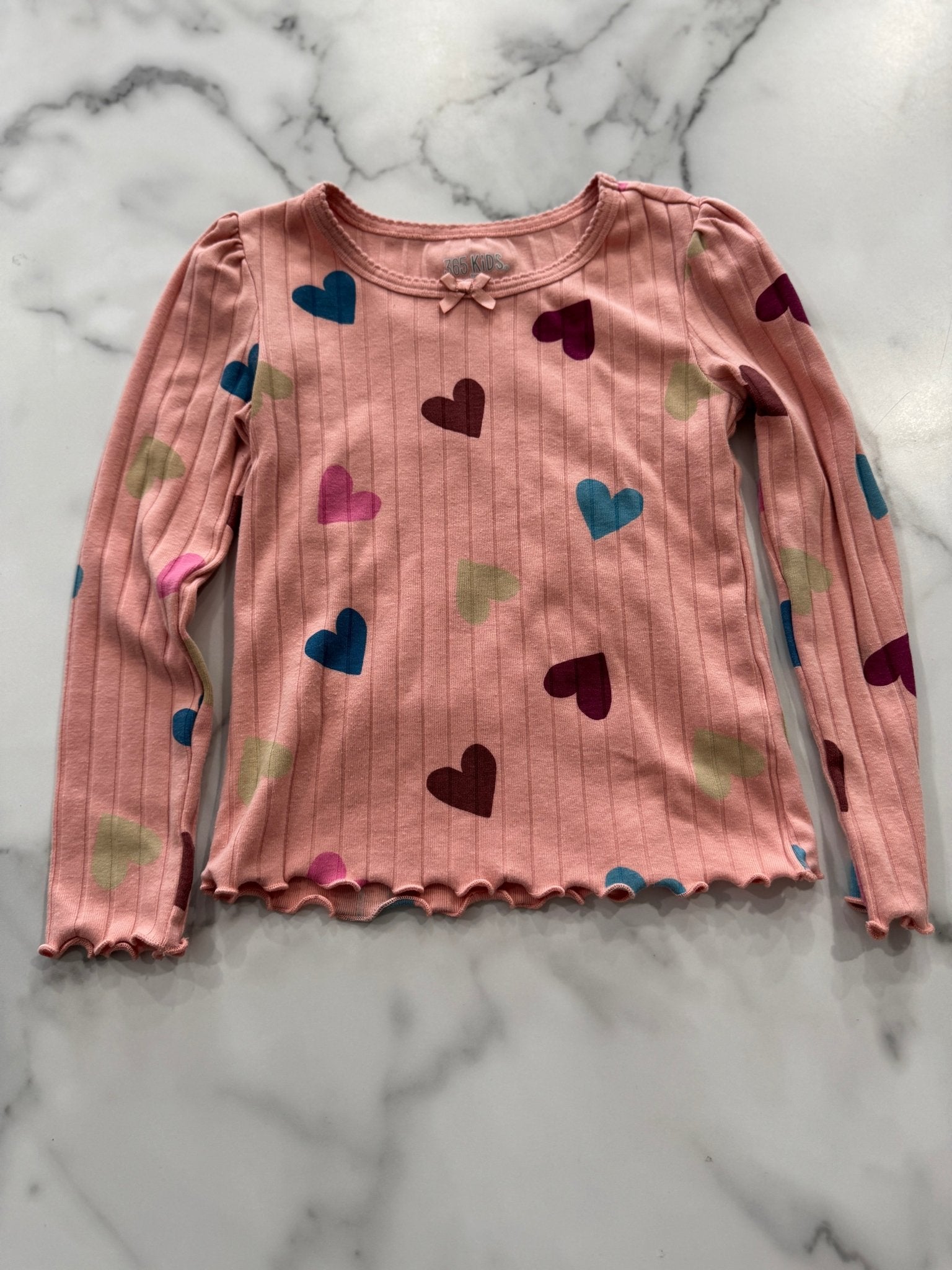 Heart Print Long Sleeve Tee - Haven on Summer HillDollar Bin