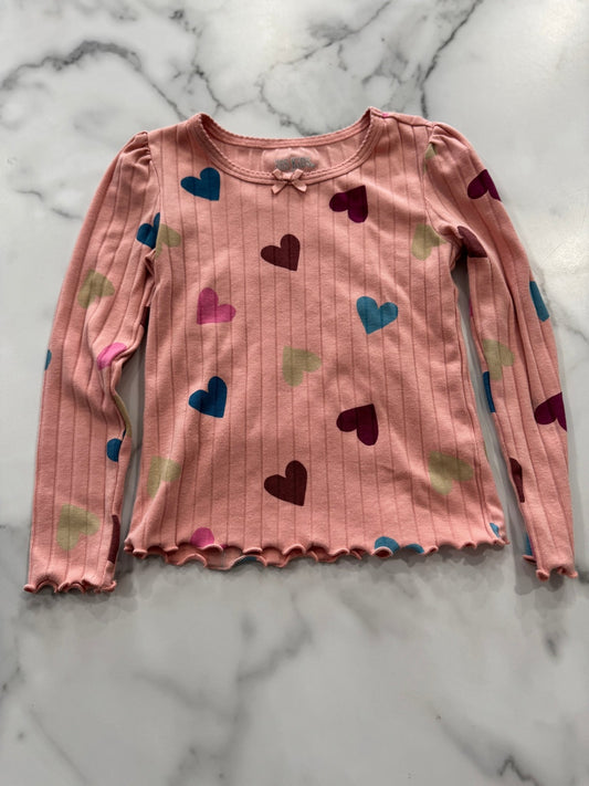 Heart Print Long Sleeve Tee - Haven on Summer HillDollar Bin