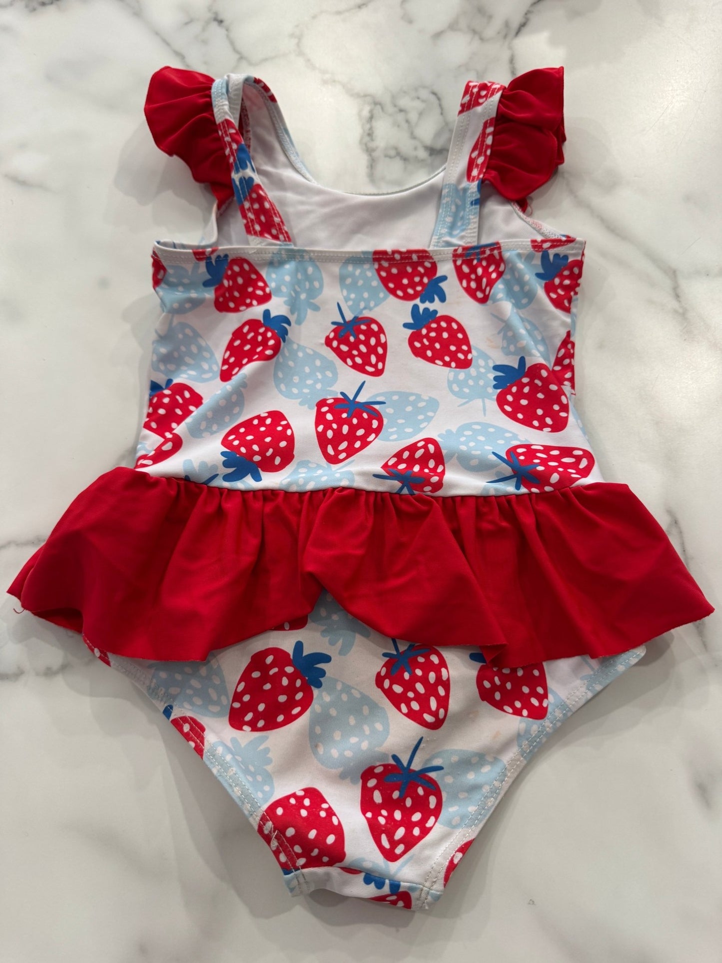 Strawberry Ruffles Swimsuit 5T - Haven on Summer HillDollar Bin