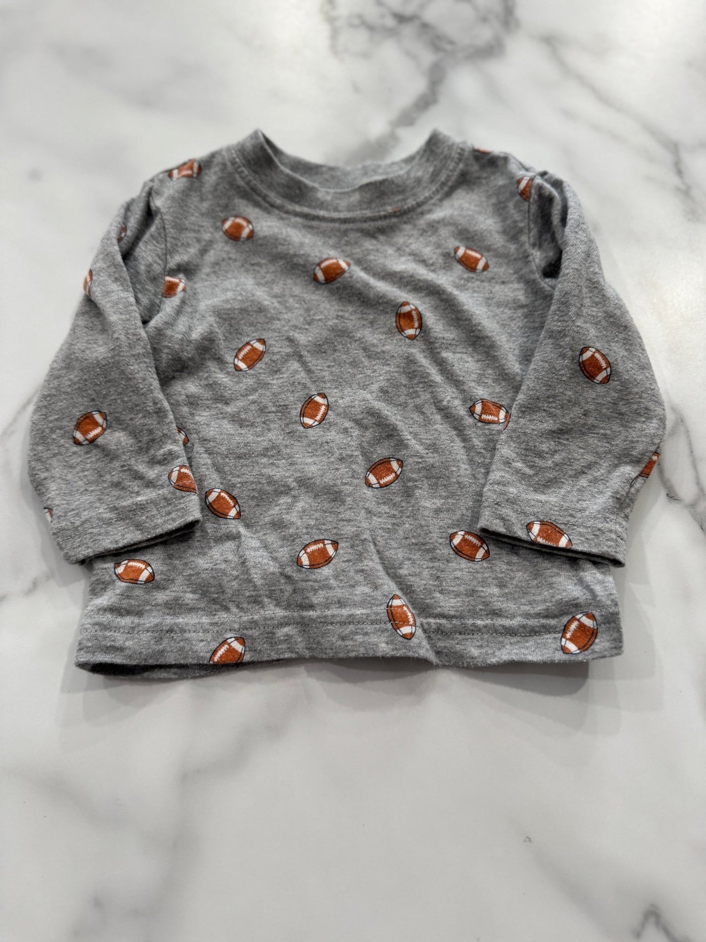 Grey Long Sleeve Football Tee 3 Months - Haven on Summer HillBaby Boy