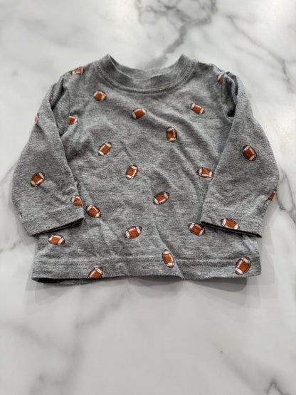 Grey Long Sleeve Football Tee 3 Months - Haven on Summer HillBaby Boy