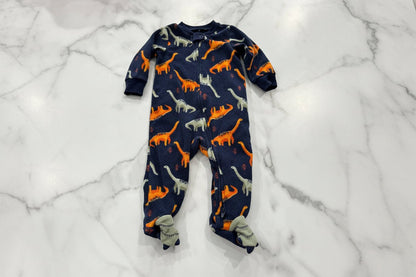 Navy Fleece Dinosaur Feet Sleeper 3 - 6 Months - Haven on Summer HillBaby Boy