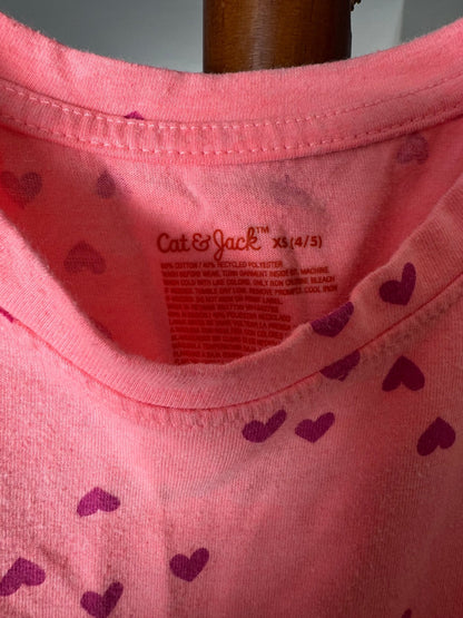 Pink Hearts Tee XS 4/5 - Haven on Summer HillDollar Bin