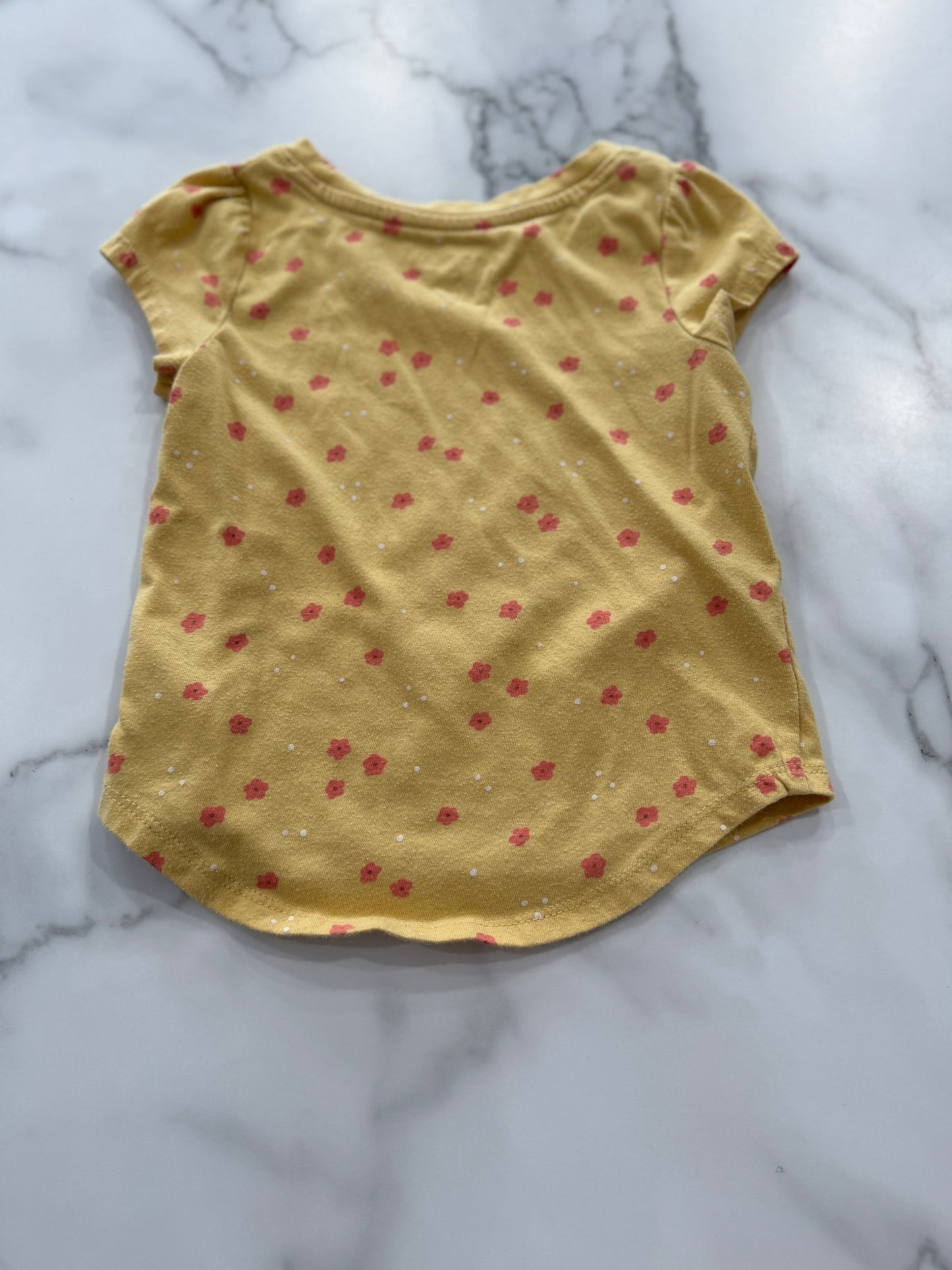Yellow Scoop Bottom Floral Print Tee 2T - Haven on Summer HillGirl's Apparel