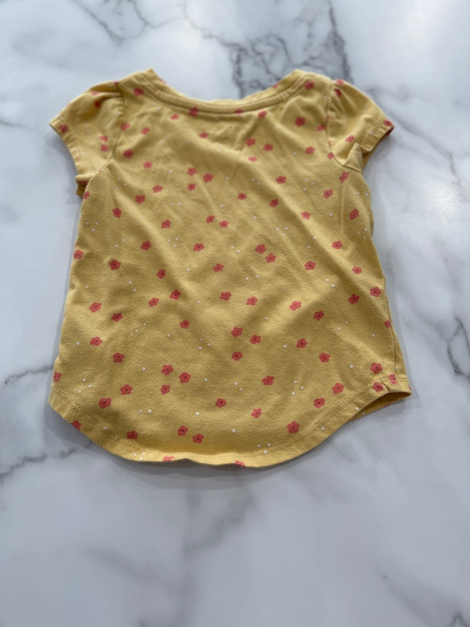 Yellow Scoop Bottom Floral Print Tee 2T - Haven on Summer HillGirl's Apparel