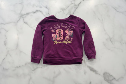 Burgundy Totally Beautiful Sweatshirt 5T - Haven on Summer HillGirl's Apparel