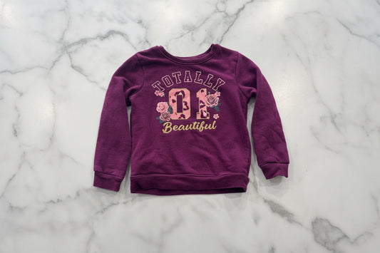 Burgundy Totally Beautiful Sweatshirt 5T - Haven on Summer HillGirl's Apparel