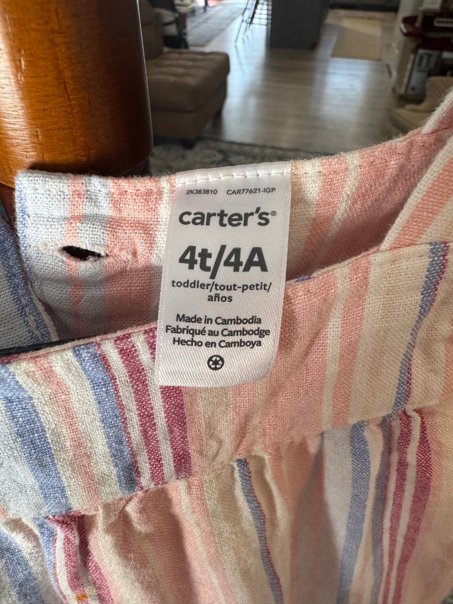Sweet Stripes Button Back Top, 4T - Haven on Summer HillDollar Bin