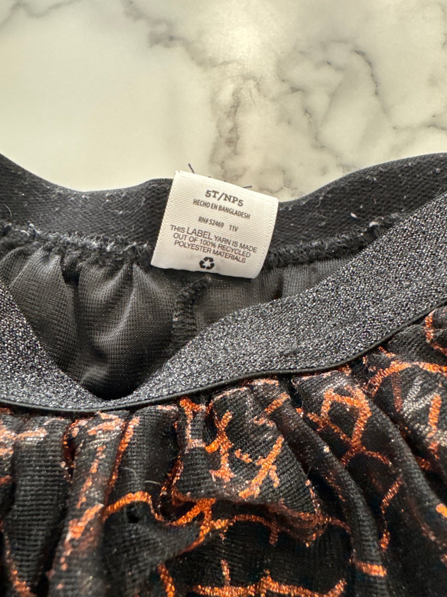 Glittery Black Tutu Skirt with Orange Webbing, 5T - Haven on Summer HillGirl's Apparel