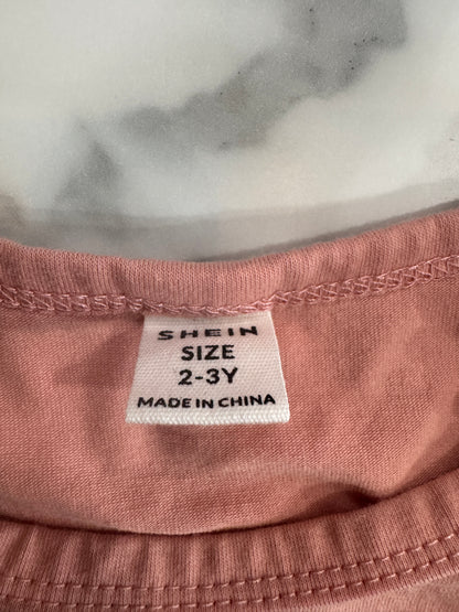 Dusty Pink Crochet Detail Tie Front Tank 2/3T