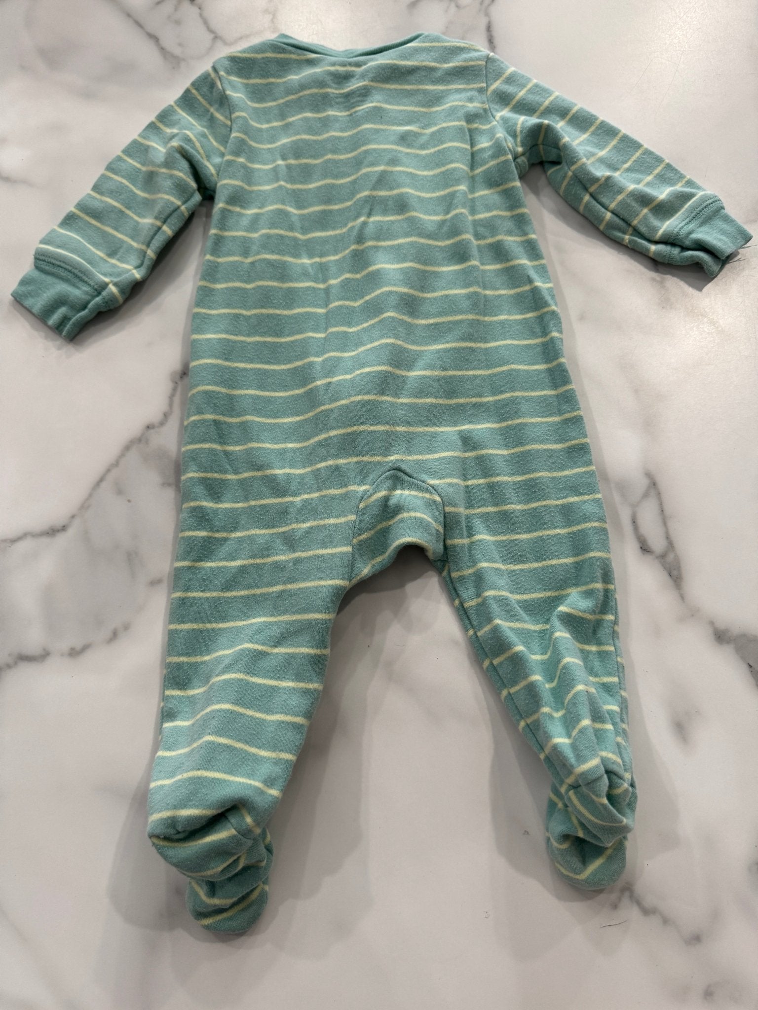 Green Striped Sleeper 6 Months - Haven on Summer HillBaby Boy