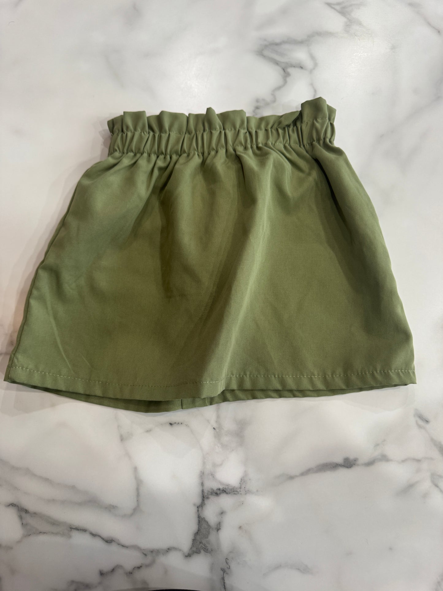Olive Ruffle Hem Skirt 3/4T