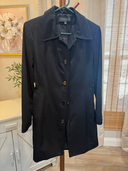 Anne Klein Long Length Black Coat Women's Small