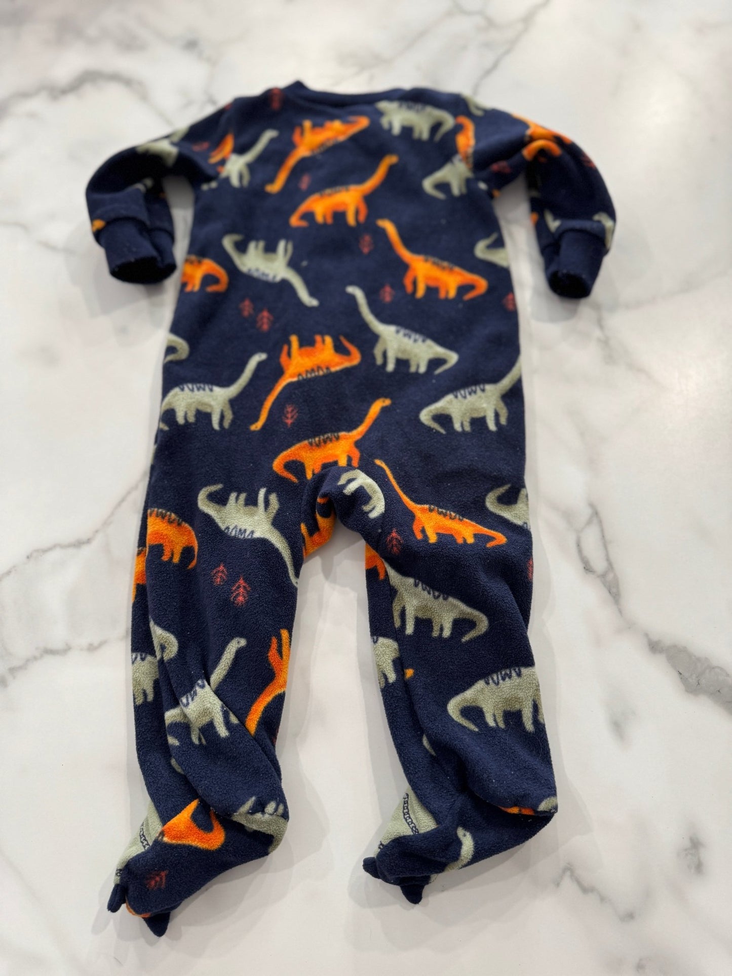 Navy Fleece Dinosaur Feet Sleeper 3 - 6 Months - Haven on Summer HillBaby Boy