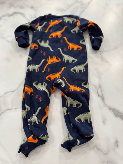 Navy Fleece Dinosaur Feet Sleeper 3 - 6 Months - Haven on Summer HillBaby Boy