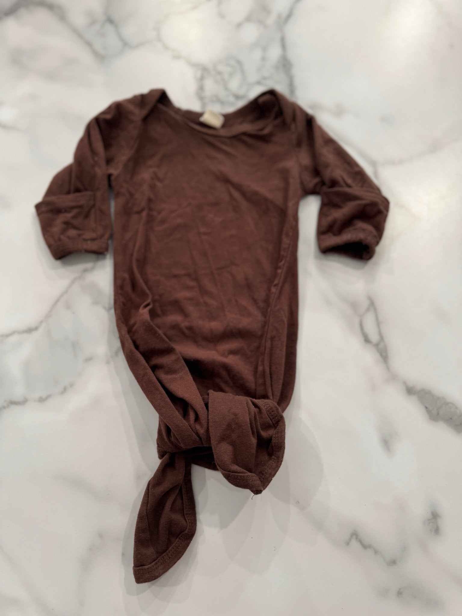 Infant Brown Tie Bottom Sleep Shirt Dress 3 - 9 Months - Haven on Summer HillBaby Boy