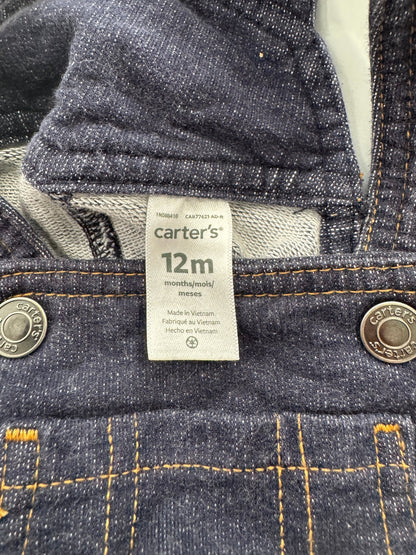 Blue Denim Soft Stretchy Overall Shorts 12 Months - Haven on Summer HillBaby Boy