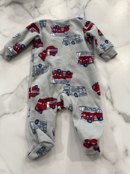 Firetruck Fleece Sleeper 3 Months - Haven on Summer HillBaby Boy